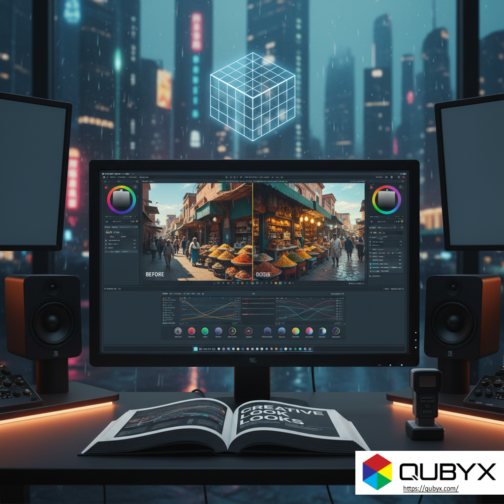 QUBYX 3D LUT Generator interface for color grading